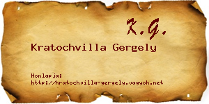 Kratochvilla Gergely névjegykártya